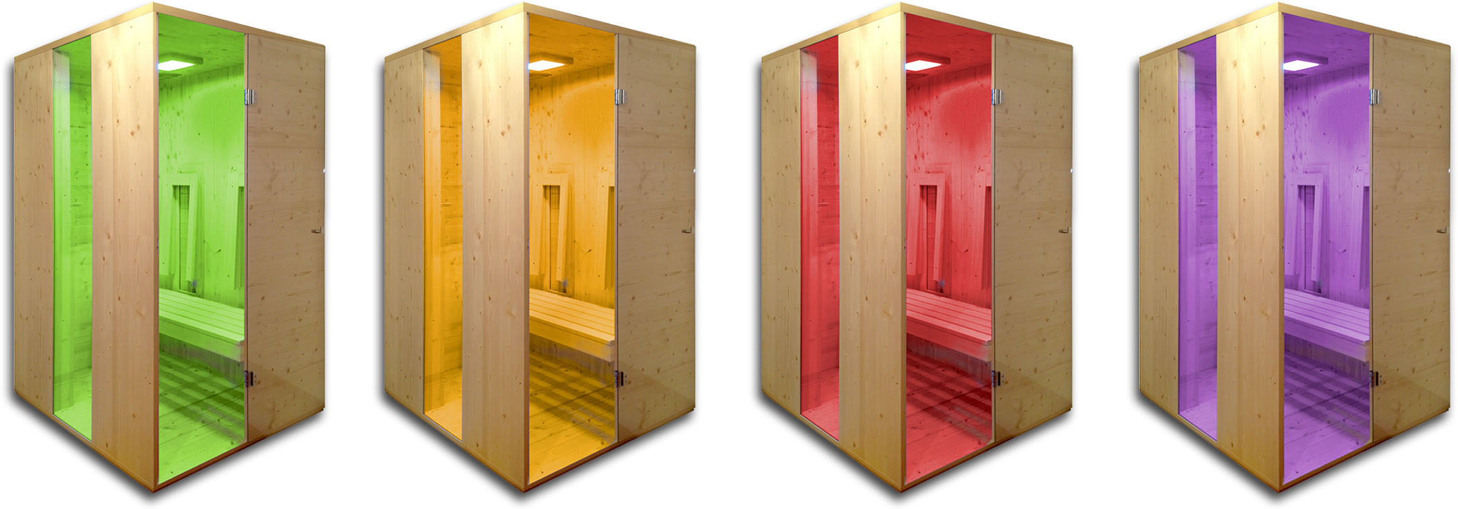 Infrared cabins with different lighting